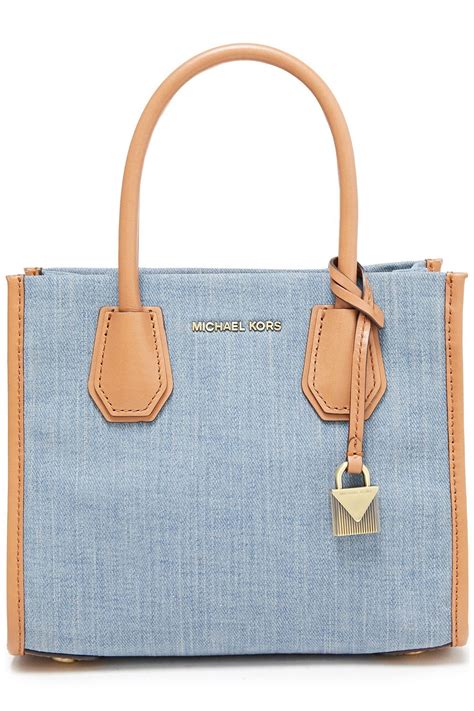 michael kors denim and leather handbag|Michael Kors denim bag.